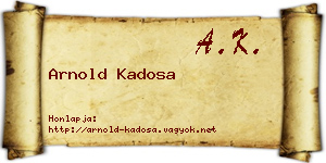 Arnold Kadosa névjegykártya
